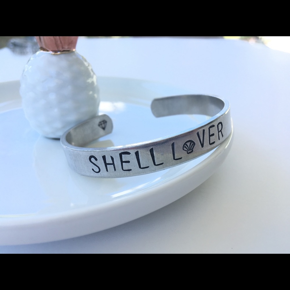 Hand Stamped Cuff • Shell Lover